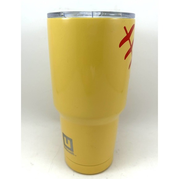 Softball‎ Tumbler 30oz Urbanifi Coffee Travel Mug Yellow Cup W/ Lid - Picture 3 of 11